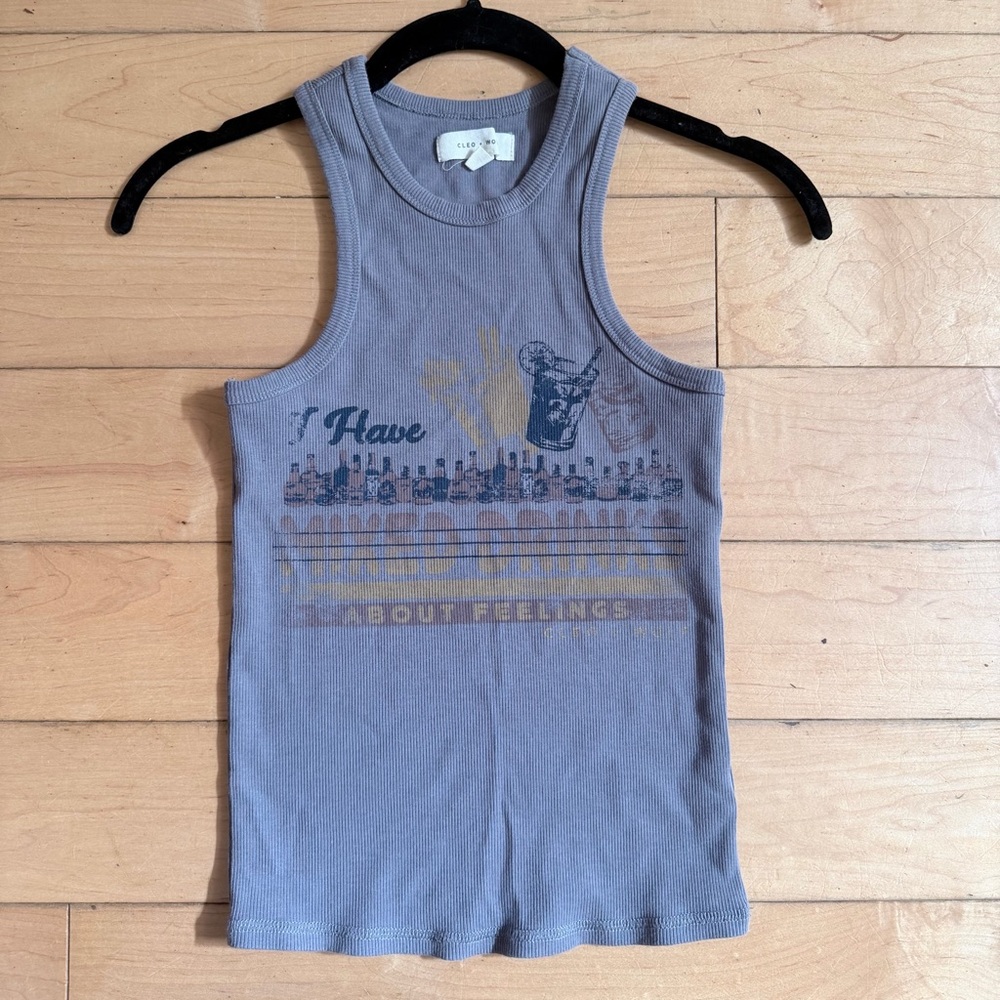 Gray Graphic Tank Top